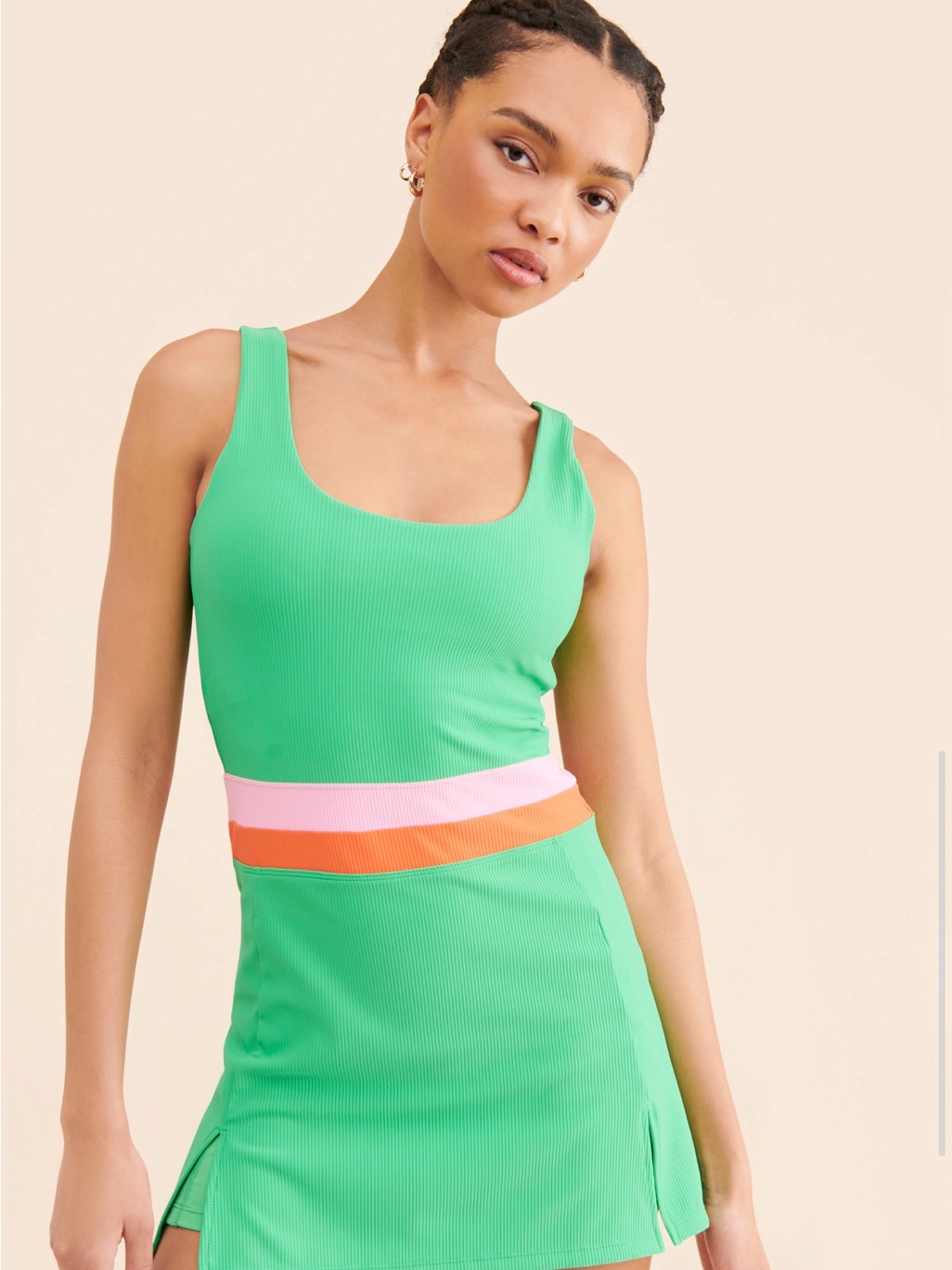 Beach Riot Green Ribbed Sport Tank